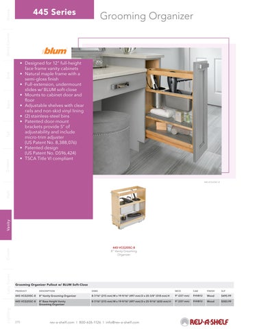 Rev-A-Shelf 家具目录 · 浴室柜 Solutions 第 22 页
