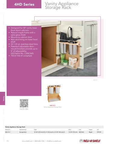 Rev-A-Shelf 家具目录 · 浴室柜 Solutions 第 8 页