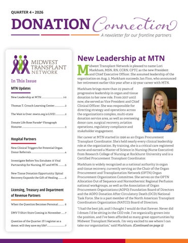Donation Connection: Quarter 4, 2026