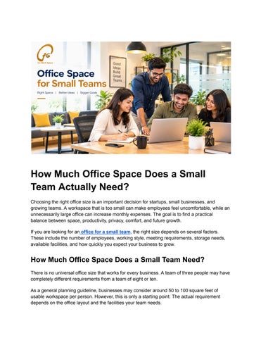 How Much Office Space Does a Small Team Actually Need