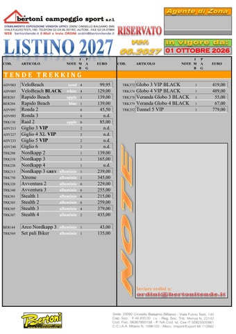 Bertoni catalogo Outdoor 2027