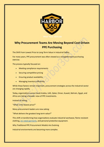 Why Procurement Teams Are Moving Beyond Cost-Driven PPE Purchasing