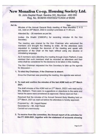 2nd AGM minutes for 26th March-2022