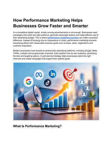 How Performance Marketing Helps Businesses Grow Faster and Smarter - Google Docs