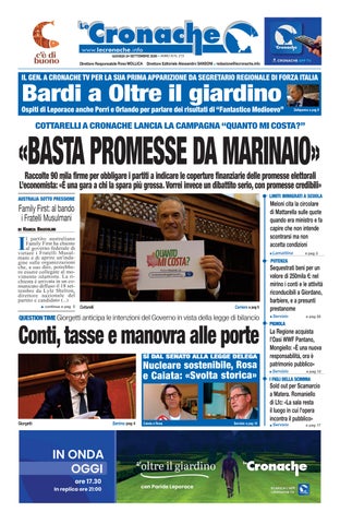 Cronache del 24 settembre 2026