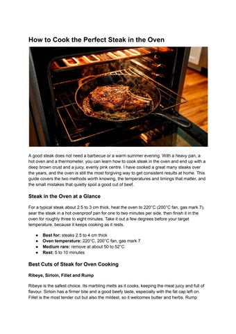 How to Cook the Perfect Steak in the Oven