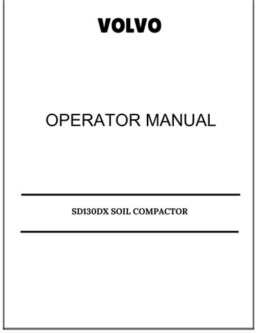 VOLVO SD130DX SOIL COMPACTOR OPERATOR MANUAL 