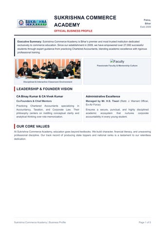 Sukrishna Commerce Academy Business Profile