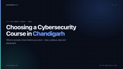 An honest guide to choosing a cybersecurity course in Chandigarh