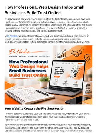 How Professional Web Design Helps Small Businesses Build Trust Online