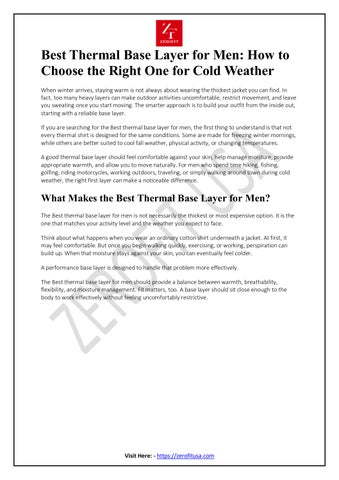 Best Thermal Base Layer for Men: How to Choose the Right One for Cold Weather