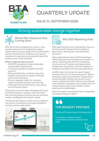 Planet Plan ESG Quarterly Update First Edition