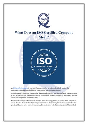 What Does an ISO Certified Company Mean