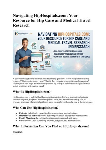 Navigating HipHospitals