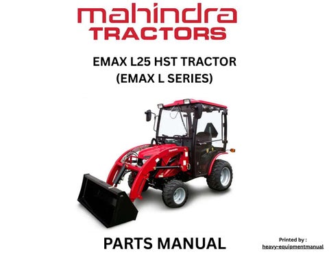 Parts Manual - Mahindra eMax L25 HST Tractor (eMax L Series) 