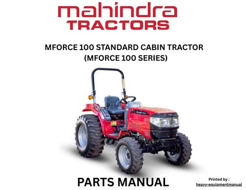 Parts Manual - Mahindra mForce 100 Standard Cabin Tractor 