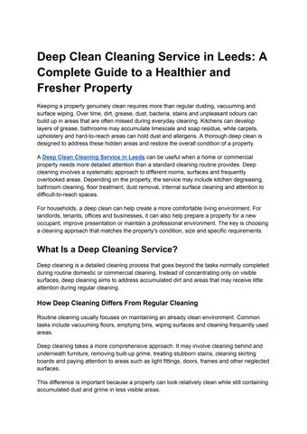 Deep Clean Cleaning Service in Leeds