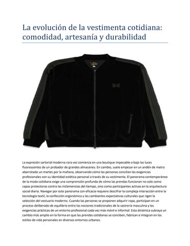 La evolución de la vestimenta cotidiana comodidad, artesanía y durabilidad