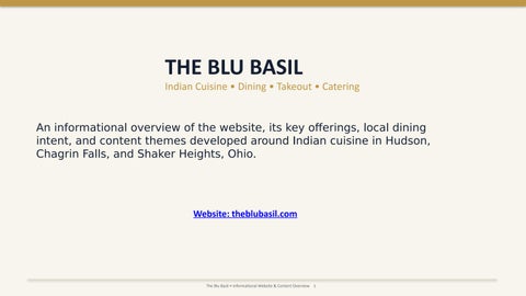 The Blu Basil Website Guide  Indian Dining & Catering