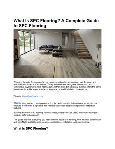 What Is SPC Flooring? A Complete Guide to SPC Flooring