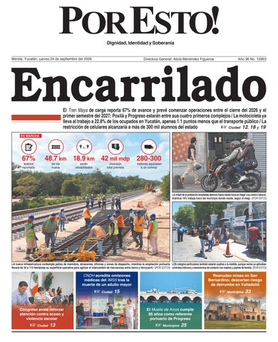 PORTADA POR ESTO MERIDA, JUEVES 24 DE SEPTIEMBRE DE 2026