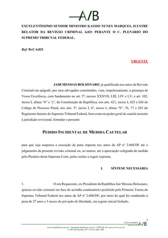 Defesa de Bolsonaro pede suspensão da pena no caso da trama golpista