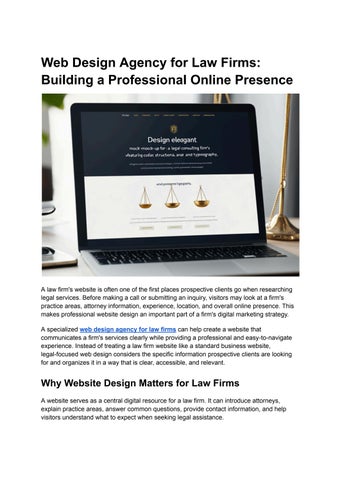 Web Design Agency for Law Firms - Building a Professional Online Presence