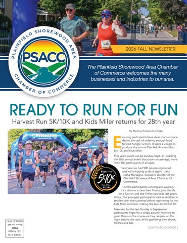 Plainfield Shorewood Area Chamber of Commerce Newsletter - Fall 2026
