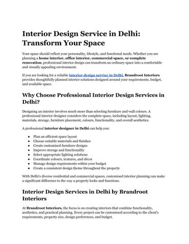 Interior Design Service in Delhi_ Transform Your Space 