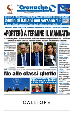 Cronache del 25 settembre 2026