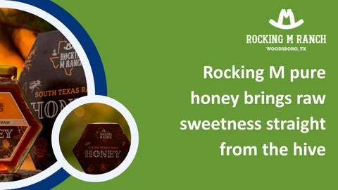 Rocking M pure honey brings raw sweetness straight from the hive