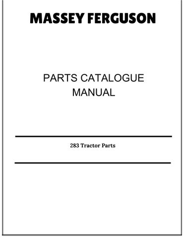 Massey Ferguson 283 Tractor Parts Catalogue Manual 