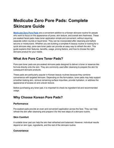 Medicube Zero Pore Pads_ Complete Guide for Smoother Skin