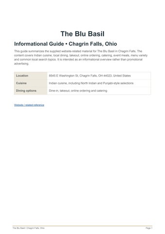 Indian Cuisine & Catering in Chagrin Falls