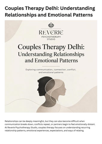 Couples Therapy Delhi Understanding Relationships and Emotional Patterns