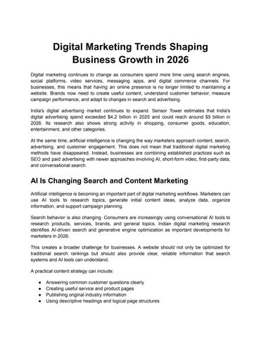 Digital Marketing Trends Shaping Business Growth in 2026