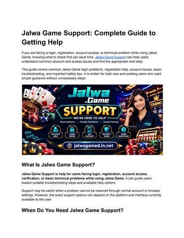 Jalwa Game Support_ Complete Guide to Getting Help  1