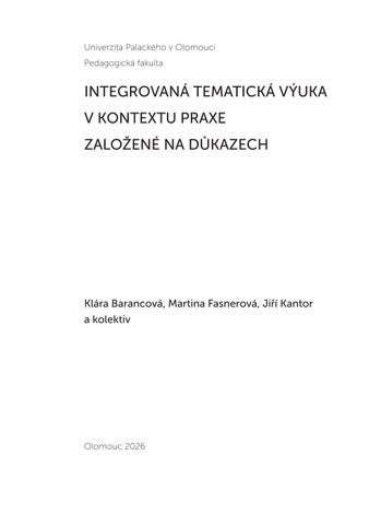 Integrovana tematicka vyuka v kontextu praxe zalozene na dukazech Barancova Klara Fasnerova Martina 第 3 页