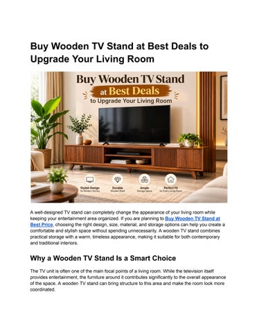 Buy Wooden TV Stand at Best Deals to Upgrade Your Living Room