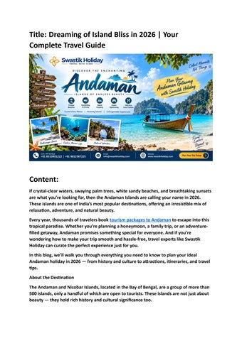 Dreaming of Island Bliss in 2026 | Your Complete Travel Guide