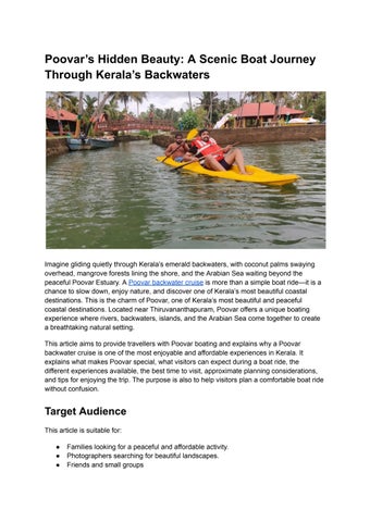 Poovar’s Hidden Beauty_ A Scenic Boat Journey Through Kerala’s Backwaters