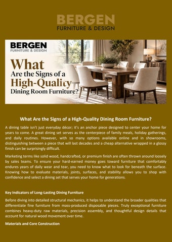 What Are the Signs of a High-Quality Dining Room Furniture?