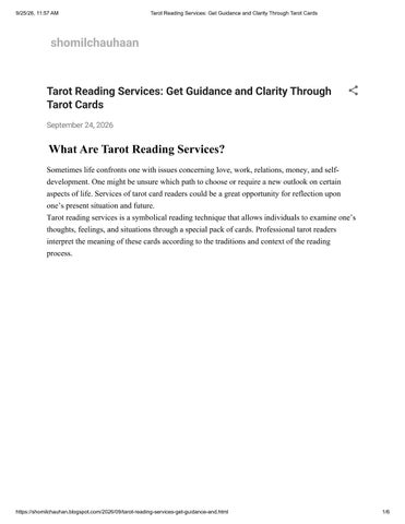 Tarot Reading Services for Love, Career and Life Guidance