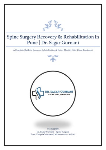 Spine Surgery Recovery & Rehabilitation in Pune | Dr. Sagar Gurnani