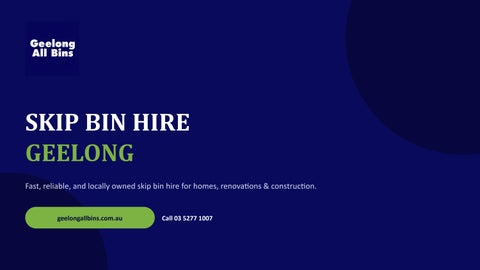 Skip Bin Hire Geelong | Geelong All Bins