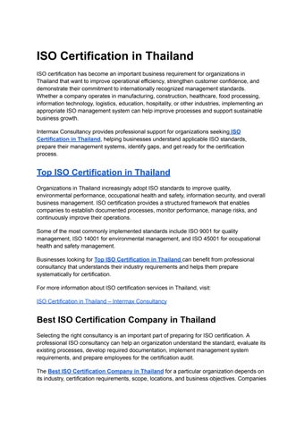 ISO 9001, ISO 14001 & ISO 45001 Certification in Thailand