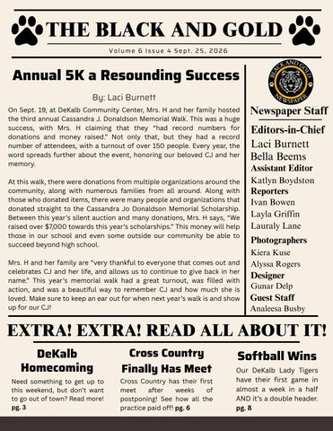 The Black and Gold Volume 6 Issue 4 September 25, 2026