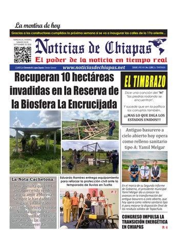 Periódico Noticias de Chiapas, Edición Virtual Sábado 26 de Septiembre de 2026