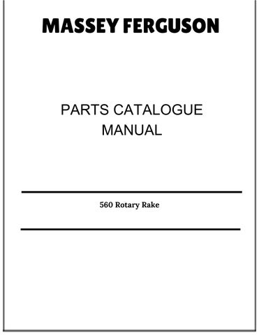Massey Ferguson 560 Rotary Rake Parts Catalog Manual 