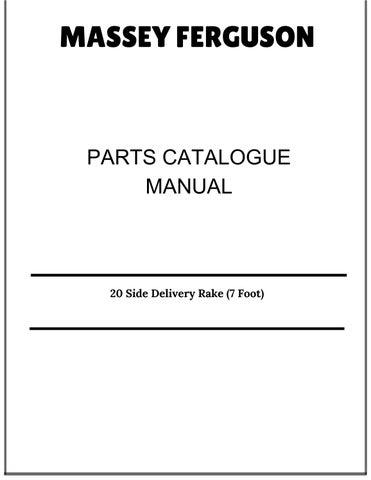Massey Ferguson 20 Side Delivery Rake (7 Foot) Parts Catalog Manual 